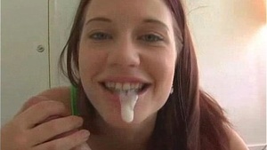 Teeny Brandi Belle Swishing Cum in Her Mouth