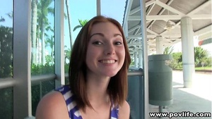 POVLife Pale redhead pick up teen facialized