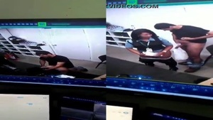 The erotic office lady caught cheating on CCTV