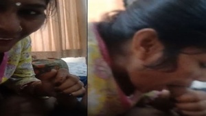 Desi maid from India gives a sensual blowjob