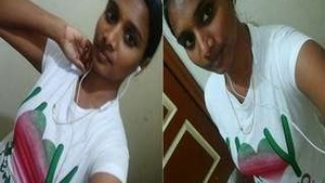 Cute Tamil girl flaunts her breasts in a video call