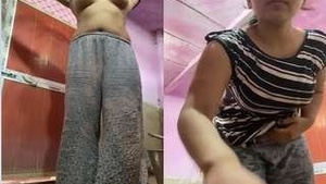 Horny desi girl strips and teases for money