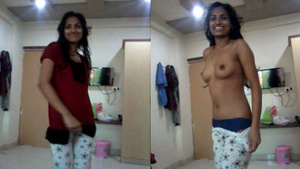 South Indian girl stripping and exposing her body