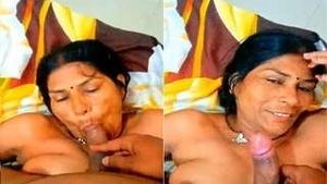 Mature Indian wife gives a blowjob in amateur video