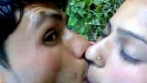 Desi couple enjoys outdoor sex in public area