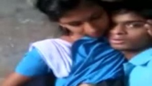Big boobs Indian teen indulges in foreplay with lover in classroom