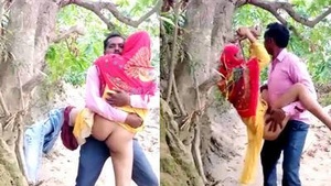 Desi couple enjoys outdoor sex in the open