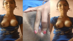A girl from Dehati flaunts her breasts and private parts on camera