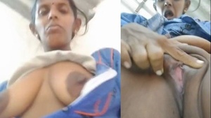 Telugu wife flaunts her breasts and pussy in a steamy video