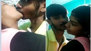 Desi couple indulges in steamy kissing session