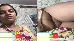Horny girl flaunts her naked body in a video call