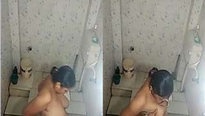 Hidden camera captures a steamy bathing session