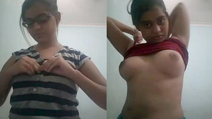 Busty babe from India records herself naked in part 2