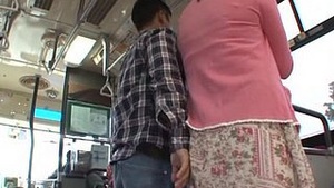 Busty Hana Haruna gets naughty on a public bus