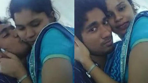 Desi babe locks lips with her slimey boyfriend in a leaked video