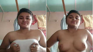 Exclusive video of Indian college girl flaunting her big boobs