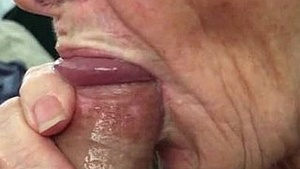 Grandma gets a big cock and swallows it all
