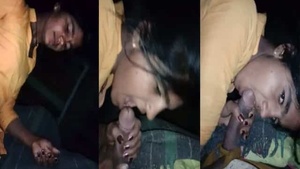 First-time blowjob video features a country girl