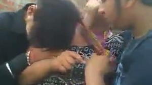 Indian village girl in a threesome video