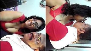 Bhabhi's big boobs and handjob action on camera in part 4