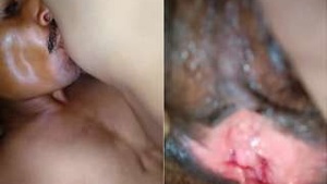 Desi wife pleasures herself with her fingers and tongue