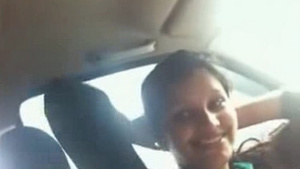 Office worker gets down and dirty with her boss in a car