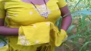 Tamil village aunty boobs and outdoor sex in a video