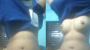 Desi girl flaunts her big boobs on video call