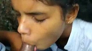 Indian college girl gets her mouth fucked by a black cock