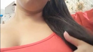 Curvy Indian girl flaunts her large breasts