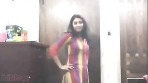 Sexy girlfriend masturbates and plays with her big boobs