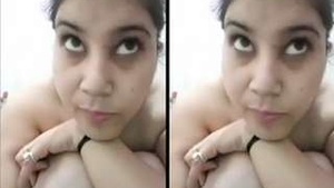 Cute girl records a steamy bathing video for her lover