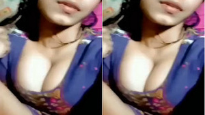 Desi babe flaunts her big boobs and shaved pussy