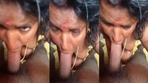 Mallu aunty gives a blowjob in a South Indian scandal video