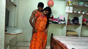 Telugu wife sucking a cock in the kitchen