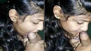 Desi shy girlfriend gives a blowjob and says she's never done it before