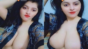 Busty girl in erotic video