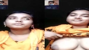 Bangla village girl reveals her big boobs in video call