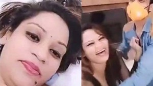 Desi couple's threesome in hotel room with sex toys