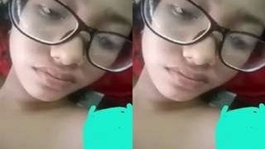 College girl strips and shows off her boobs and pussy on video call