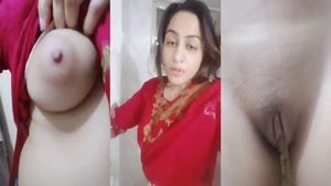 Pakistani housewife flaunts her big boobs and nipples in a sexy video