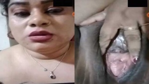 Curvy Indian bhabi's big pussy in action