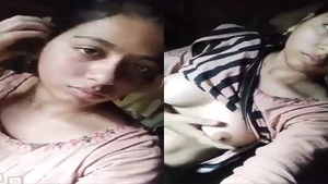Dehati's natural boobs and hairy village get a close-up in nude video