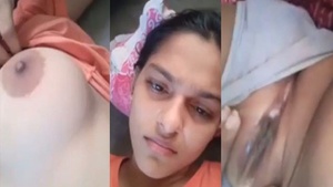 College girl flaunts her big boobs and pussy in solo video
