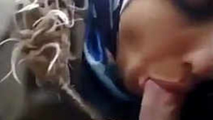 Turkish hijab-clad woman gives a public blowjob