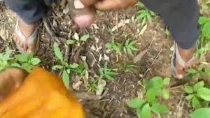 Desi couple gets wild in the jungle during outdoor sex