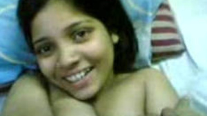 Shy Desi girl gets naked on bed for boyfriend